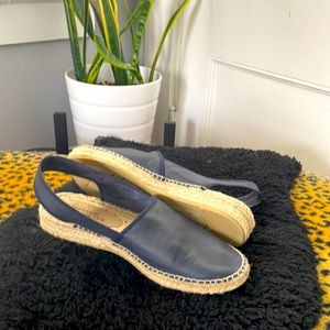 Navy Sz 40 leather Espadrilles